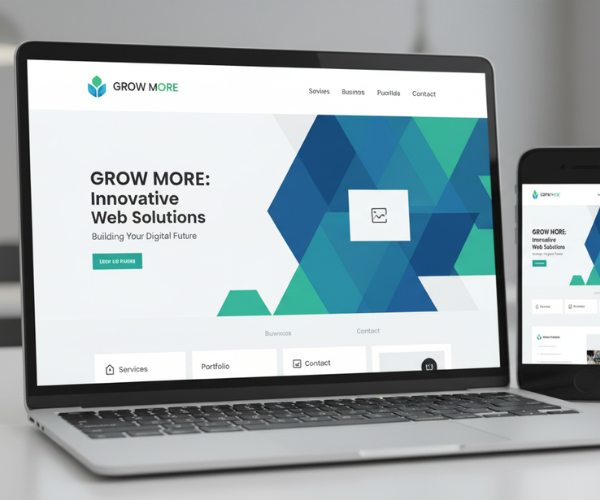 Modern business website design by Grow More